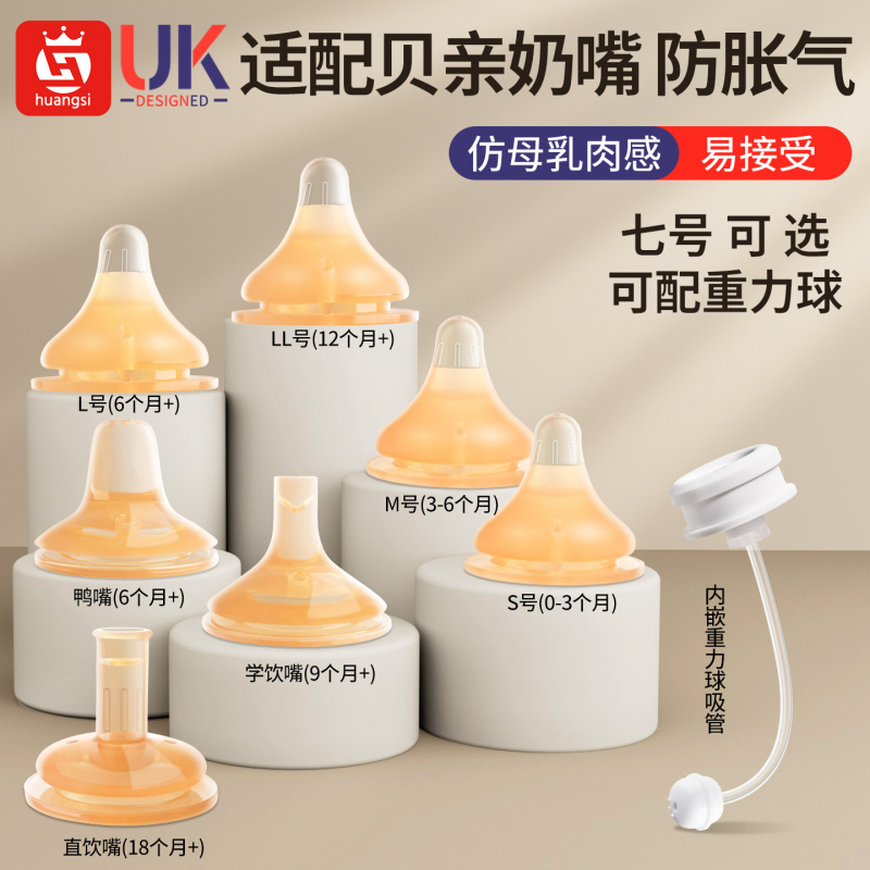 适配贝亲奶嘴奶瓶配件鸭嘴学饮重