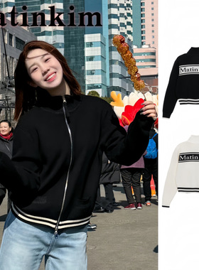 soim家韩国潮牌MatinKim针织衫提花字母拉链长袖毛衣开衫外套男女