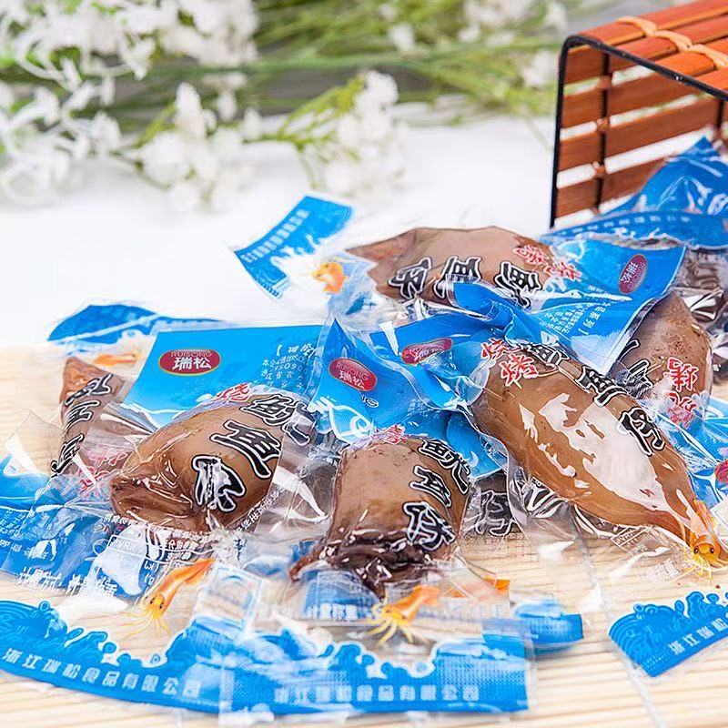 瑞松食品瑞松鱿鱼仔温州特产即食真空包装烧烤鱿鱼仔500g散装辣味