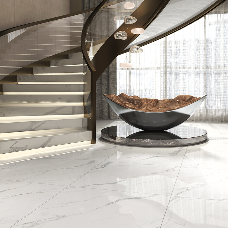 灰色仿大理石客厅防滑地板砖