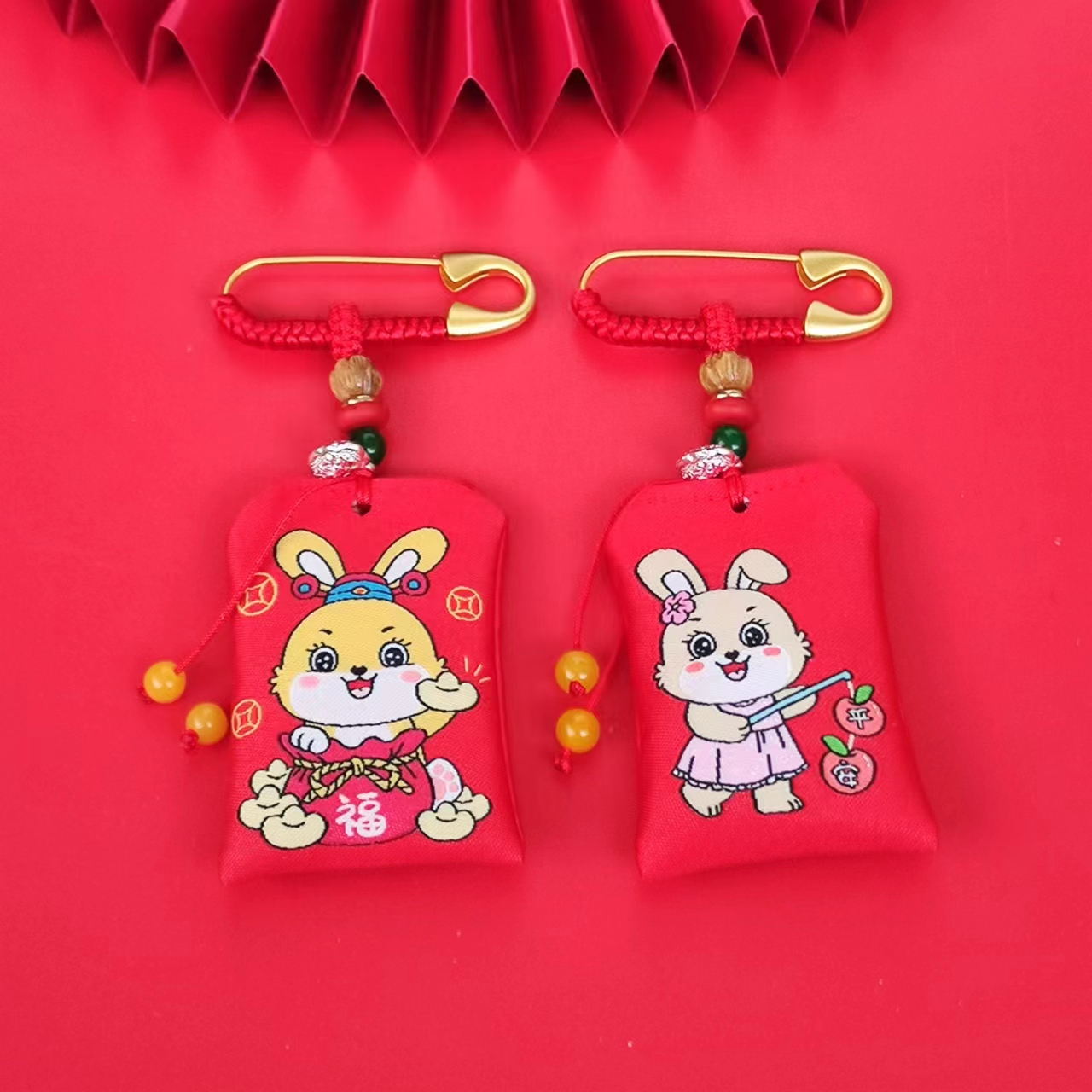 婴儿福袋胎毛发保存袋朱砂平安符