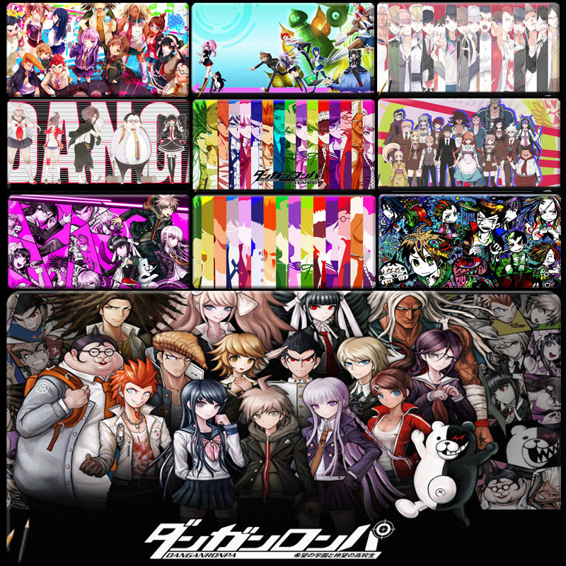 弹丸论破鼠标垫超大号锁边希望的学园和绝望高中生来图定做桌面垫