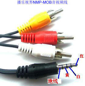 播乐视界NMP-MOB播放器/盒子电视输出AV线/音视频线/CVBS线