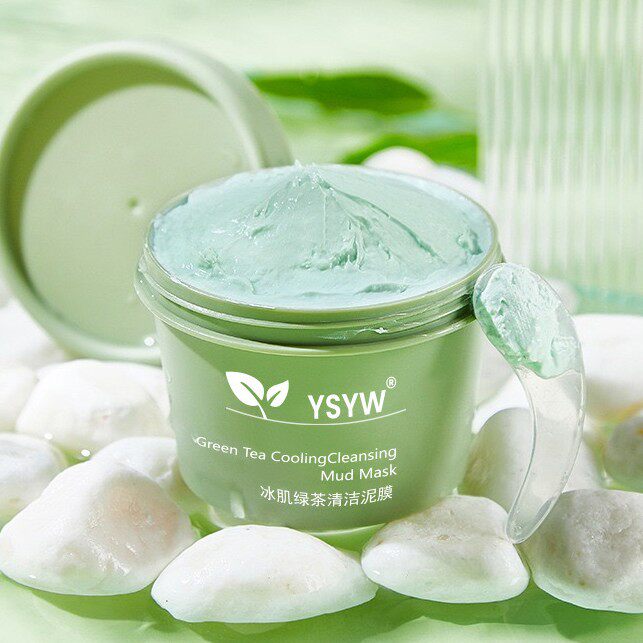 YSYW绿茶冰肌清洁泥膜补水保湿滋润控油深层清洁毛孔涂抹式面膜