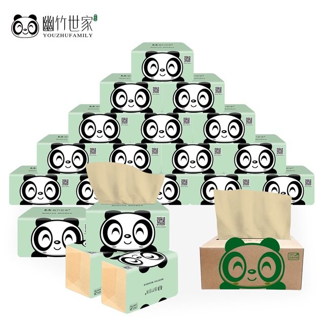 幽竹世家天然悠竹浆纸巾本色擦手餐巾卫生抽纸孕妇婴儿实惠装