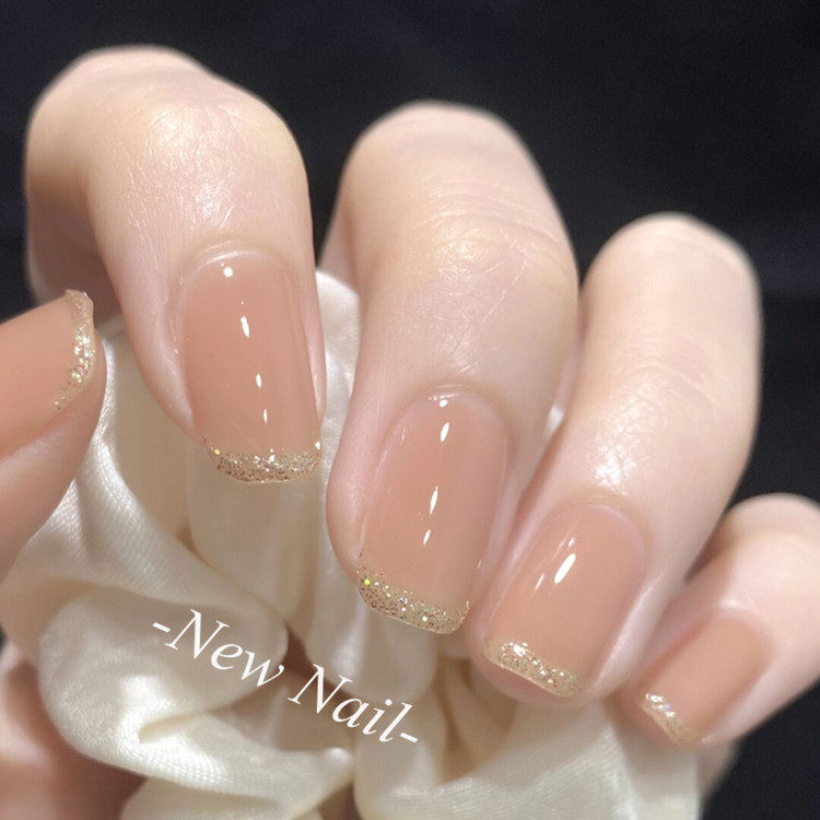 L简单法式边纯色亮片粉裸彩穿戴美甲成品光疗手工假甲片定制拆卸,彩妆/香水/美妆工具,美甲工具,淘宝优惠券,粉丝福利购,淘宝优惠卷