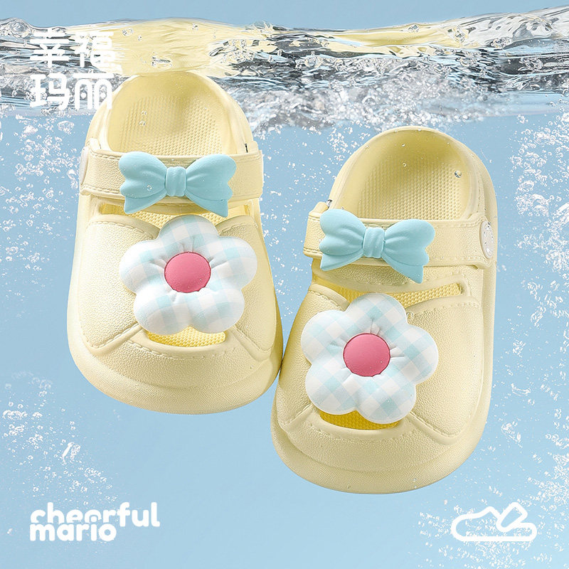幸福玛丽儿童拖鞋女童夏季女宝宝洞洞鞋包头婴幼儿软底女孩沙滩鞋