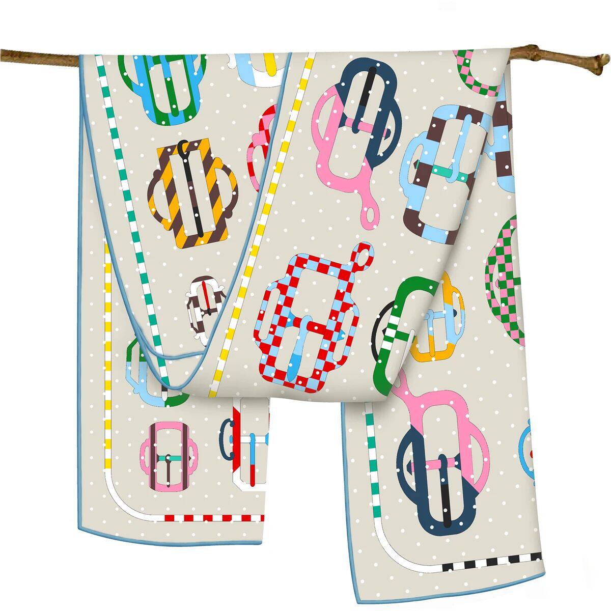 韩版夏季新款拼色扣子单层手工卷边披肩装饰长巾领巾围脖围巾批发