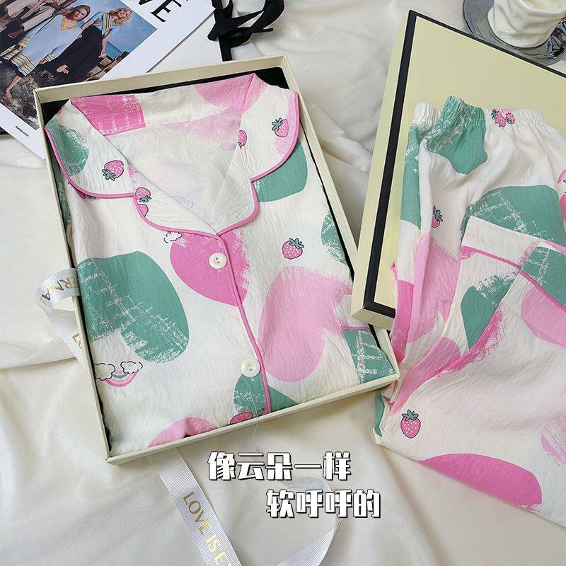 2025新款睡衣女春秋季纯棉长袖长薄款甜美裤韩式家居服套装