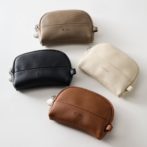 meelyhome皮革便携贝壳零钱包