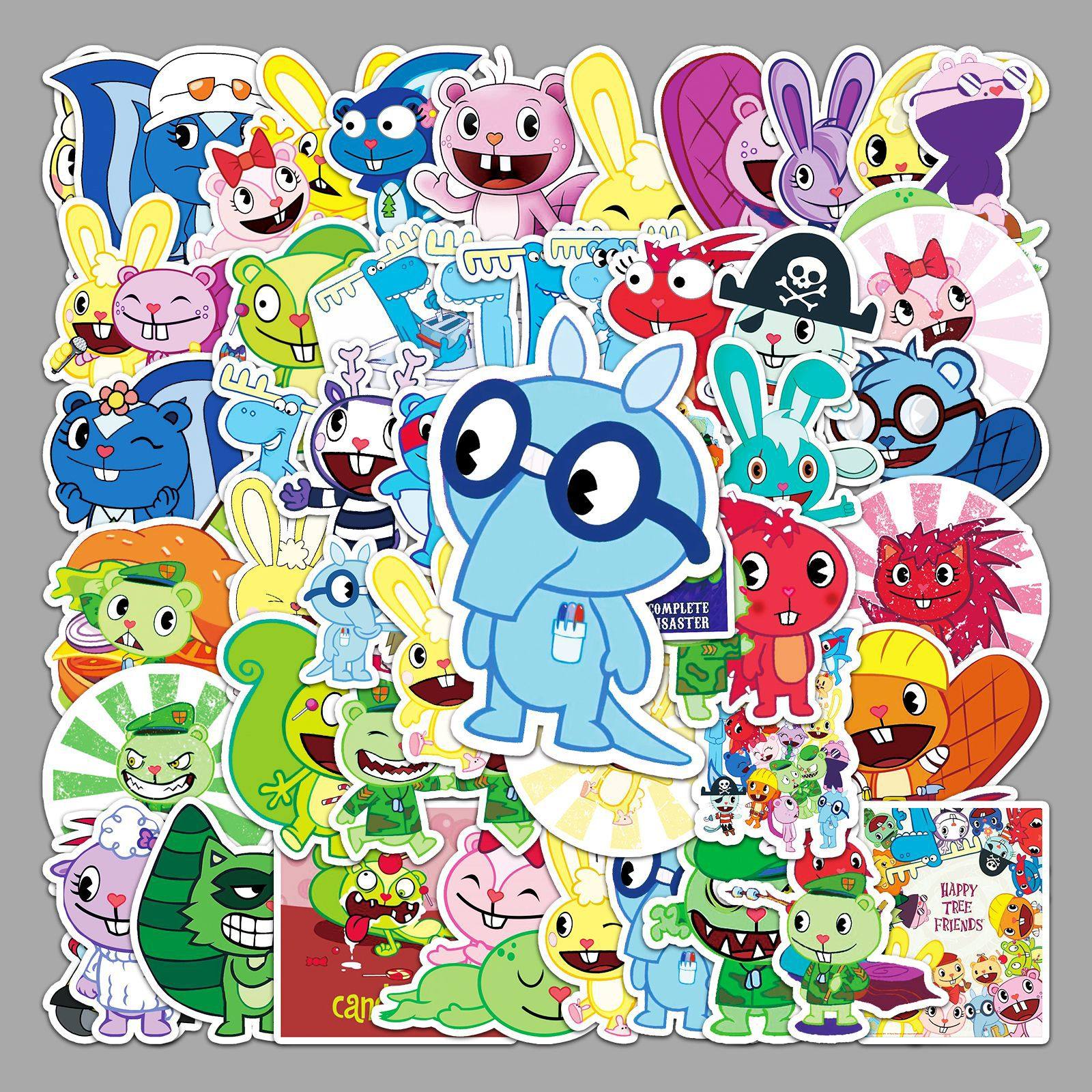 50张欢乐树的朋友们创意防水涂鸦 行李箱贴纸笔记本电脑卡通装饰