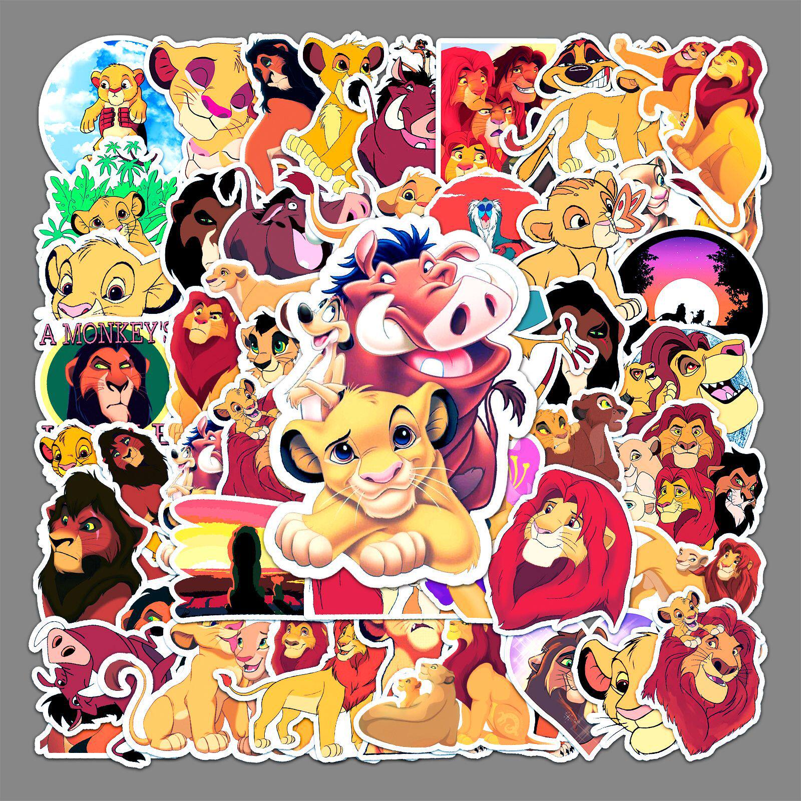 50张狮子王卡通行李箱贴纸创意防水 涂鸦益智滑板车电脑平板装饰