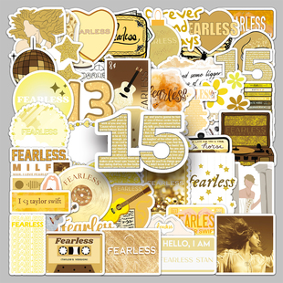 50张专辑fearless贴画泰勒斯威夫特Taylor歌词周边行手账李箱贴纸