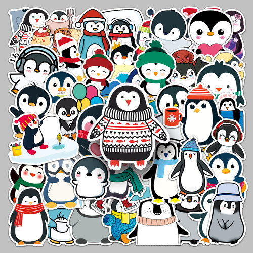 50张企鹅动物卡通行李箱贴纸