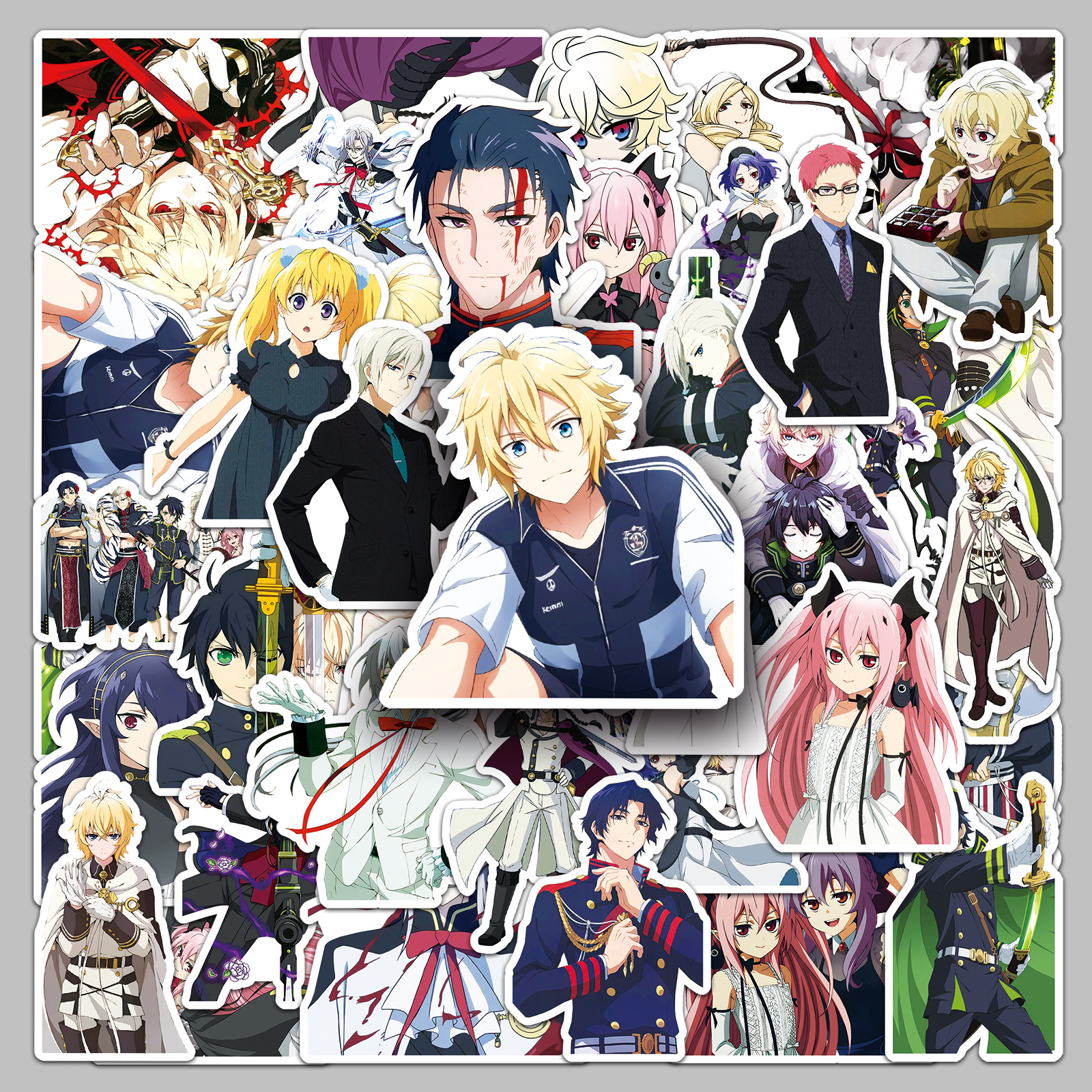 50张终结的炽天使贴纸动漫克鲁鲁采佩西卡通周边装饰防水汽车贴纸