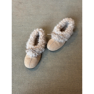 子 女一脚蹬蝴蝶结加绒保暖棉鞋 羊皮版 秋冬氛围感温柔气质毛毛鞋