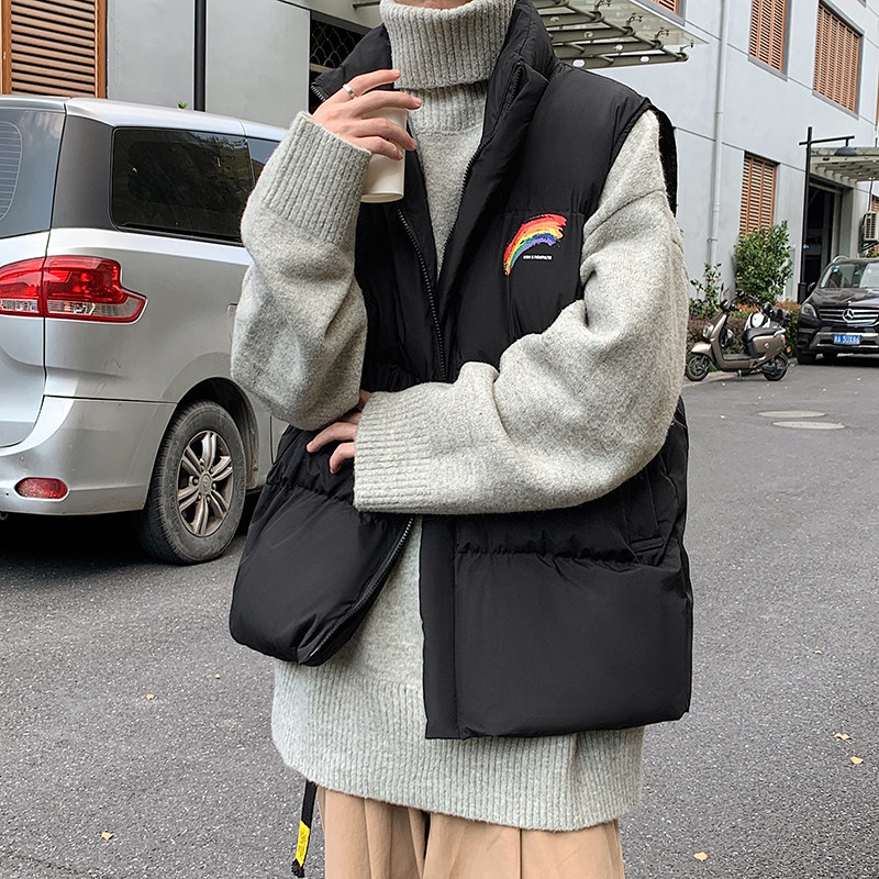 A432-1-HY02P70控95冬季彩虹印花棉马甲男女棉服加厚,男装棉衣,星座518-1（原A432-1）