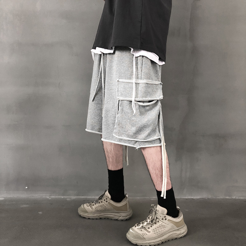 DK88-A432-1-P45控68夏季潮牌运动五分裤子毛边设计暗黑系短裤,男装牛仔裤,星座518-1（原A432-1）