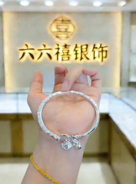 ZY11号古法吉言简约开口手镯女款2026新款时尚银饰品