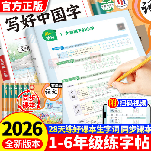 小学语文英语同步练字本练字帖