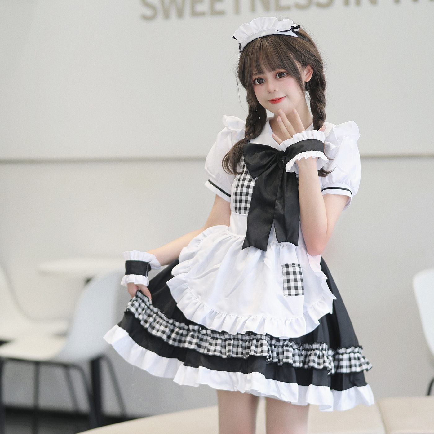 日系可爱风lolita女仆装连衣裙
