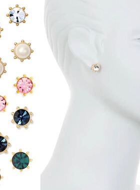 2026新货更新中欧美时尚ks镶嵌水晶耳钉耳环耳饰品 Stud Earrings