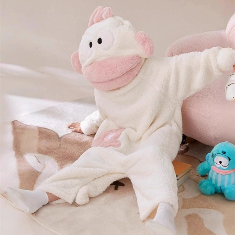 冬季丑鱼睡衣儿童可爱搞怪连体小丑鱼睡衣男童女童亲子睡袍抽象冬