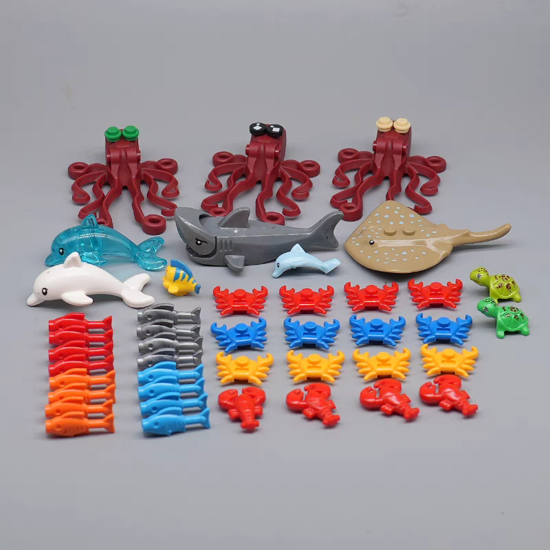 MOC积木小颗粒场景拼装玩具小桥流水人家老翁垂钓DIY钓鱼亲子游戏,玩具/童车/益智/积木/模型,普通塑料积木,淘宝优惠券,粉丝福利购,淘宝优惠卷