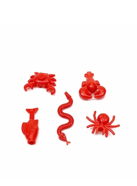 49595海洋生物积木零件鱼海星章鱼海马贝壳海螺