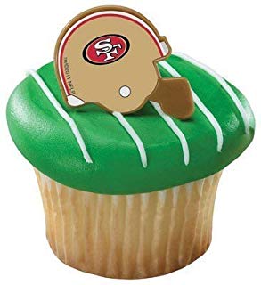 24 San Francisco 49ers Football Helmet Cupcake Rings by Decoin the Decoration/Construction/Supervision , Decorated with soft assembly category - from Buy2taobao.com to provide professional Taobao agent buy service
