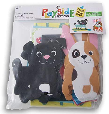 beach puppies dress up foam craft kit - 78 pieces - makes 12