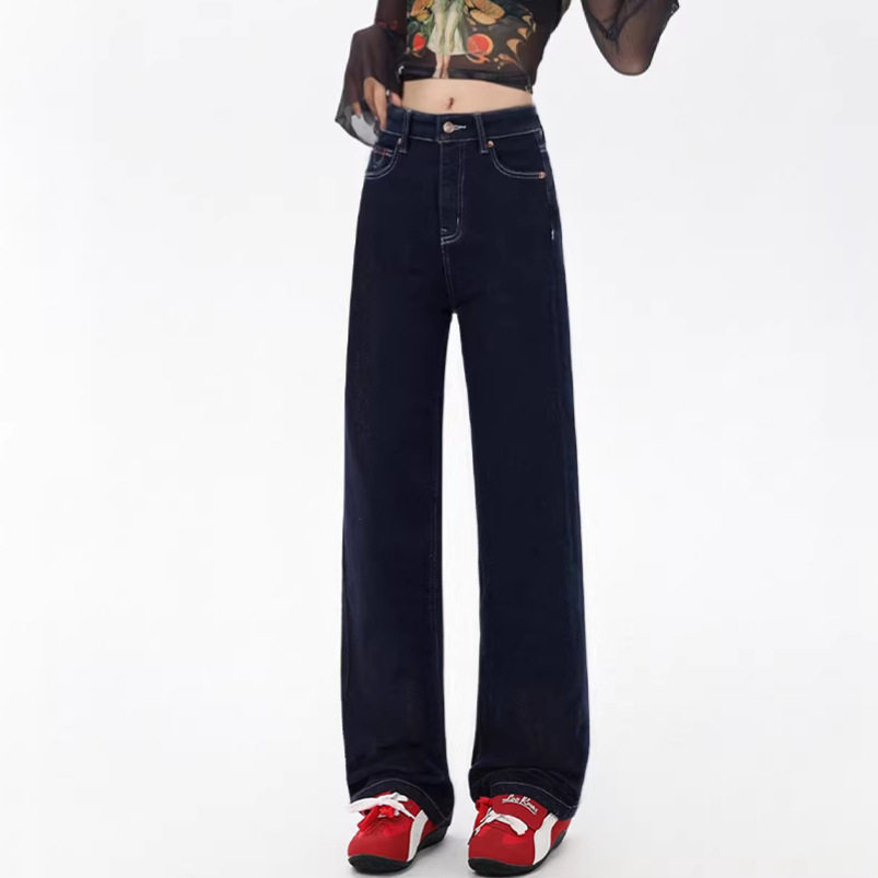 宝藏裤型！质感丹宁蓝2026春季新款直筒牛仔裤显瘦显腿直6115,女装/女士精品,牛仔裤,淘宝优惠券,粉丝福利购,淘宝优惠卷