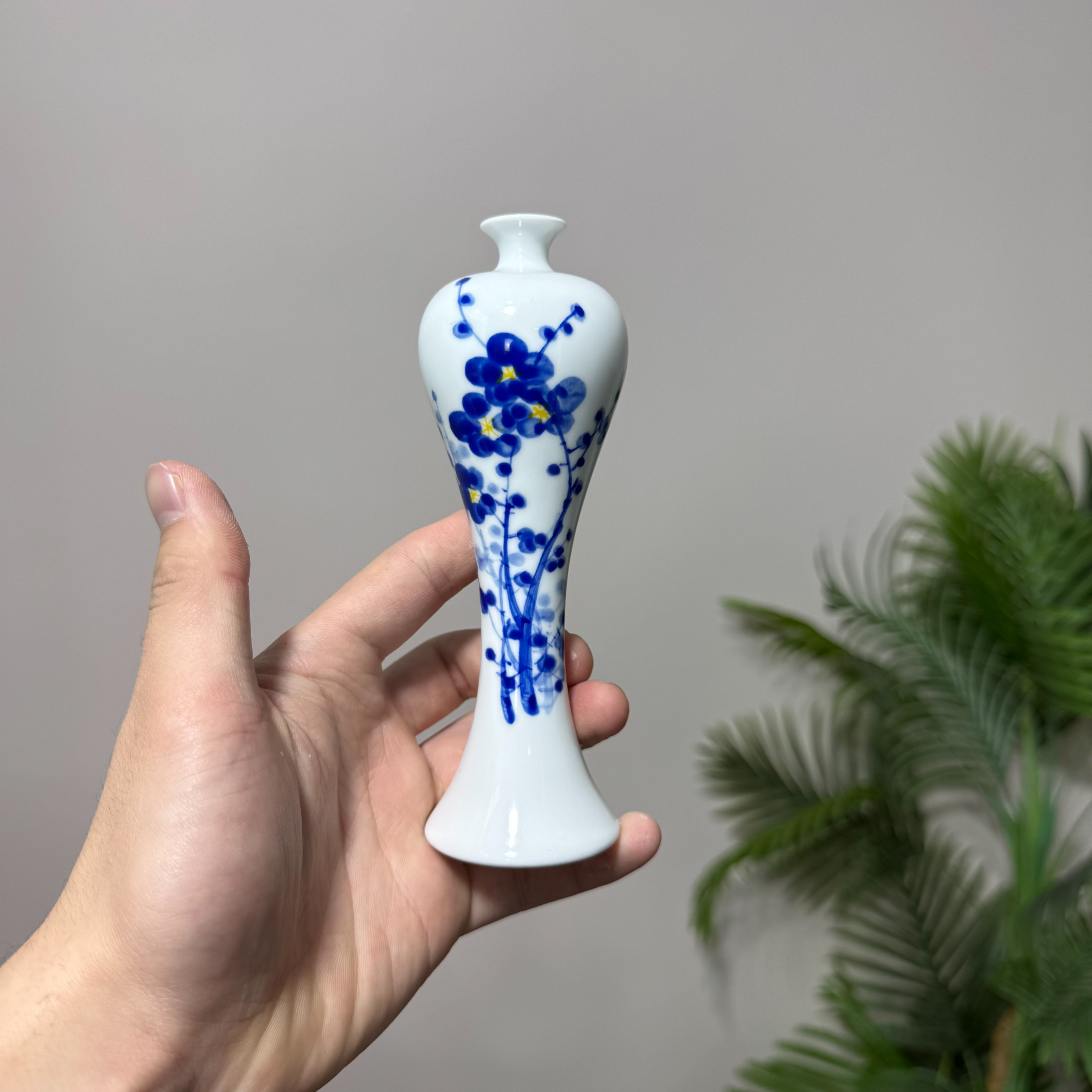 景德镇纯手工小花器中国风青花瓷陶瓷花瓶古典梅花家居装饰摆件