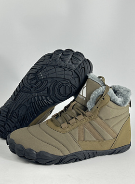 外贸4E五指宽楦赤足鞋男女冬季棉鞋加绒保暖运动鞋轻便防滑休闲鞋