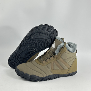 外贸4E五指宽楦赤足鞋男女冬季棉鞋加绒保暖运动鞋轻便防滑休闲鞋