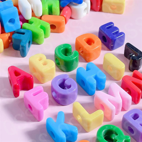 10颗装 亚克力大孔字母珠配件diy手工制作手链手机链装饰品配件