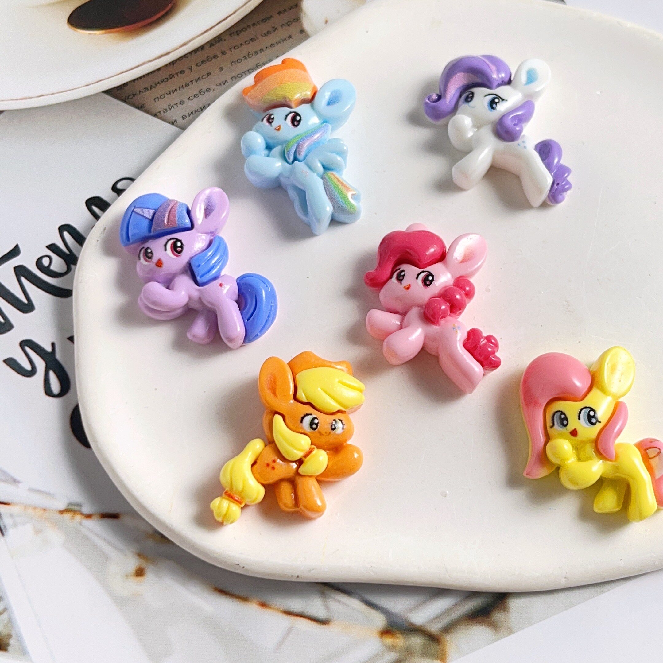 树脂可爱卡通小马宝莉系列配件DIY创意奶油胶手机壳发夹发绳贴片