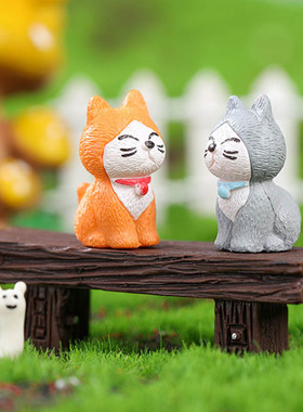 塑料卡通猫咪迷你小猫摆件可爱微景观手工造景动物装饰生态瓶配件