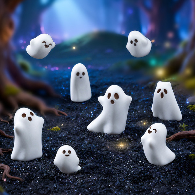 微缩景观可爱立体小幽灵树脂摆设微景观卡通小鬼摆件桌面花盆装饰