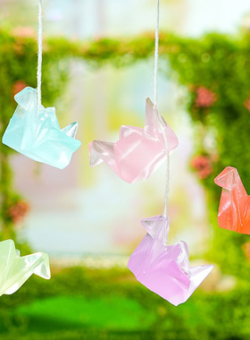 微景观创意可爱夜光千纸鹤摆件