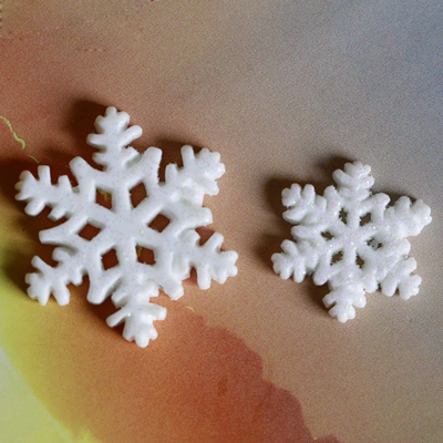 diy彩绘大小号雪花盆栽配饰道具