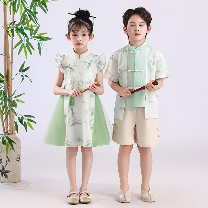 儿童古风汉服六一合唱演出服