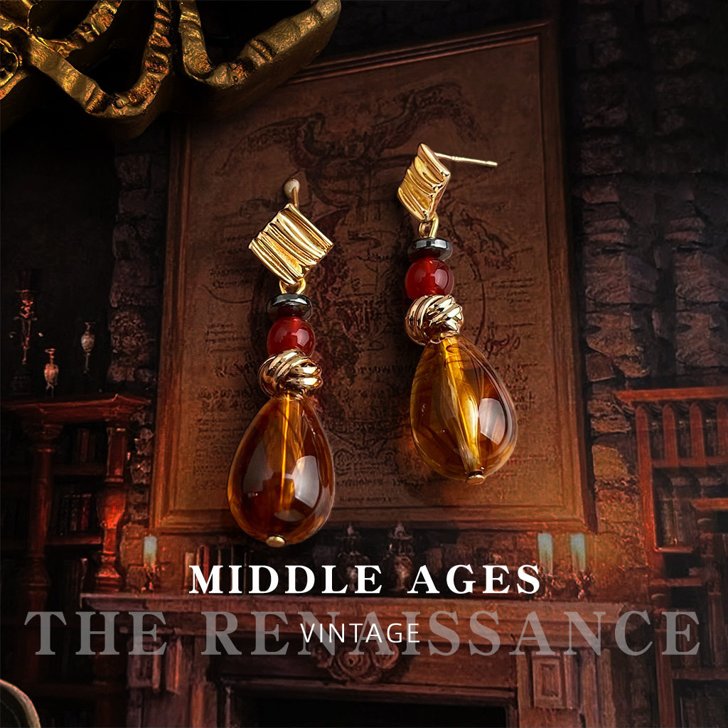 vintage轻中古风几何水滴咖色晕染水滴耳环复古文艺感耳饰女,饰品/流行首饰/时尚饰品新,耳钉,淘宝优惠券,粉丝福利购,淘宝优惠卷