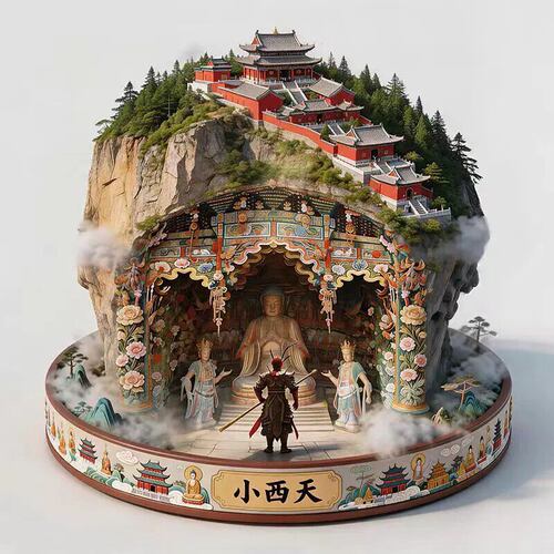 山西小西天文创冰箱贴2026新款金属浮雕磁贴旅游纪念品伴手礼物