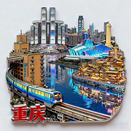 重庆夜景冰箱贴2026新款金属立体浮雕磁贴旅游纪念品文创伴手礼物