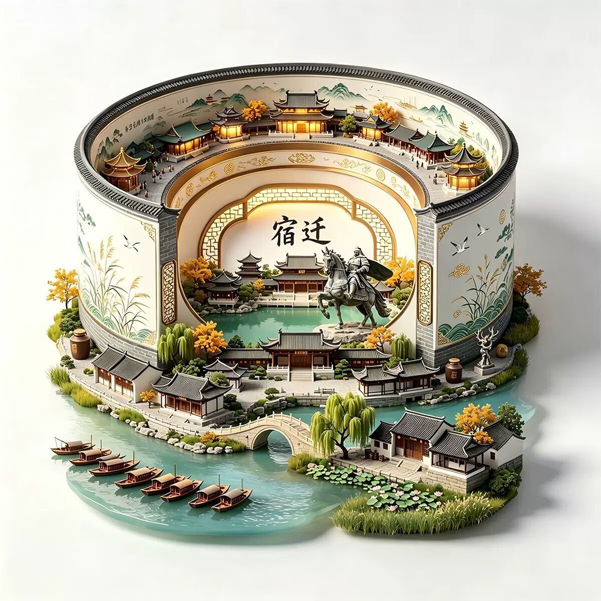 宿迁文创冰箱贴2026新款金属立体浮雕磁贴江苏旅游纪念品伴手礼