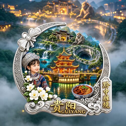 【贵阳金属冰箱贴】黔灵山弘福寺甲秀楼文创礼品景区纪念品可定制