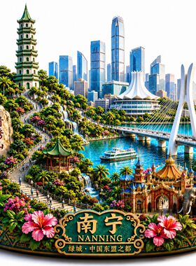 广西南宁文创冰箱贴2026新款金属浮雕磁贴桂林旅游纪念品伴手礼