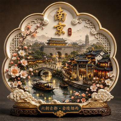 南京夫子庙金属立体浮雕冰箱贴旅游城市纪念品文创伴手礼厂家直销