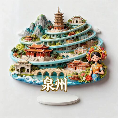 泉州文创冰箱贴2026新款金属浮雕磁贴福建旅游纪念品伴手礼物